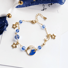 Load image into Gallery viewer, 925 Sterling Silver Shinning Bracelet Blue Tiny Waves Icon